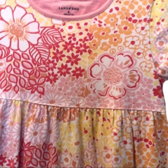 LANDS’ END EUC GIRLS FLORAL SUMMER BEACH CASUAL DRESSY PINK DRESSES DRES SIZE 5 - Picture 3 of 4